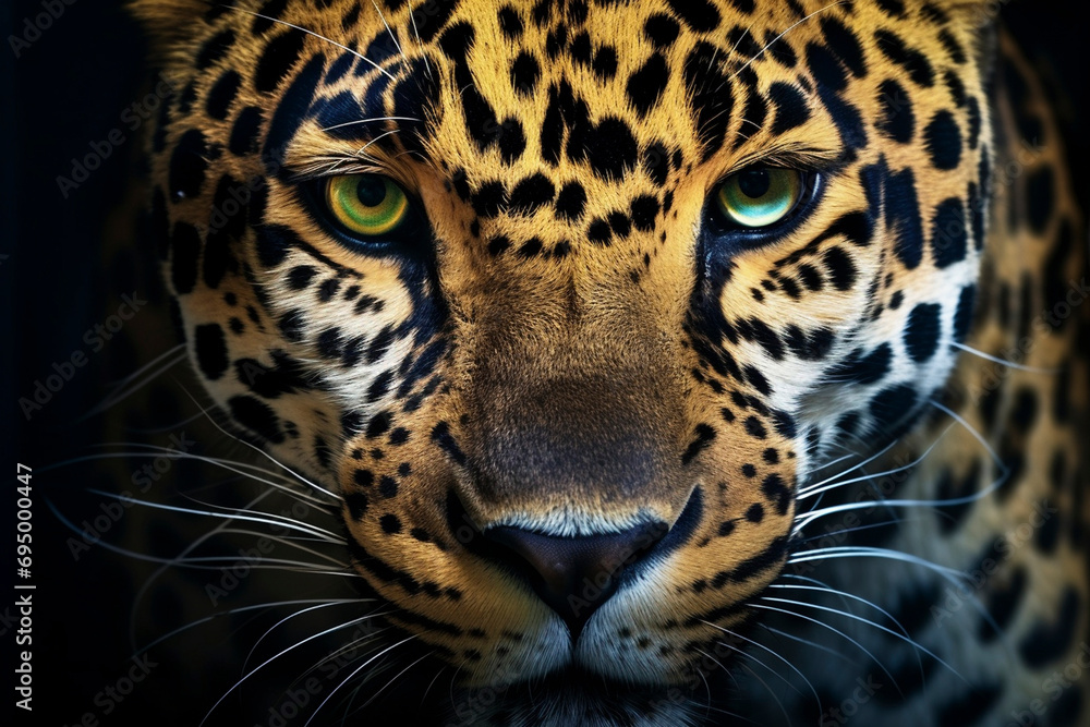 Fototapeta premium Beautiful jaguar face close-up