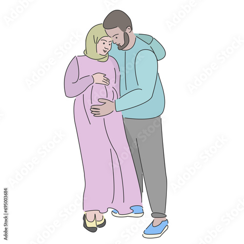 married muslim couple expecting a child