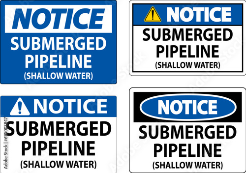 Notice Sign Submerged Pipeline (Shallow Water)
