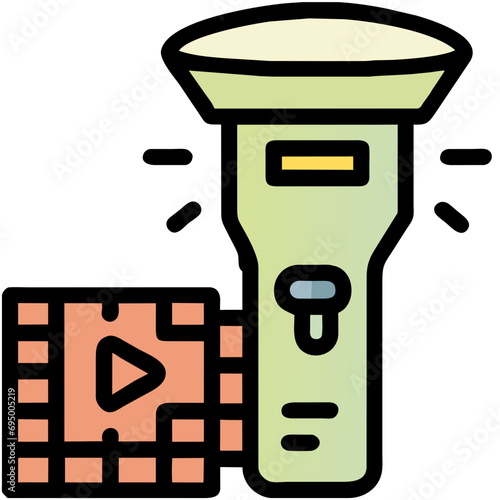 Cinema usher's flashlight vektor icon illustation