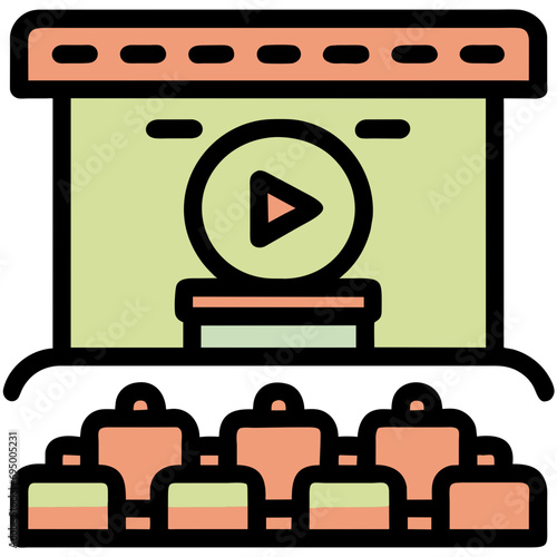 Cinema spotlight on a stage vektor icon illustation
