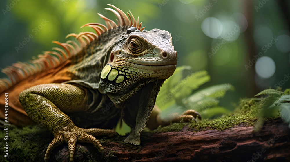 Fototapeta premium iguana on a branch