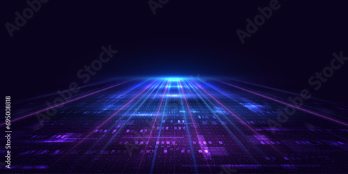 Futuristic digital technology abstract background. Modern virtual world simulation, Sophisticated, fast data linking technology. Digital pattern for banner or poster design. Vector eps10.