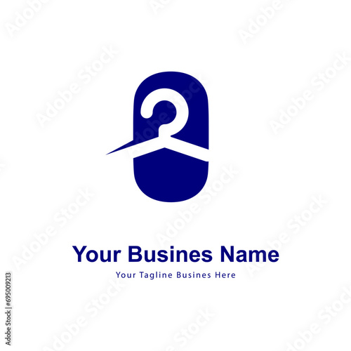 elegant hanger icon initial capital letter O