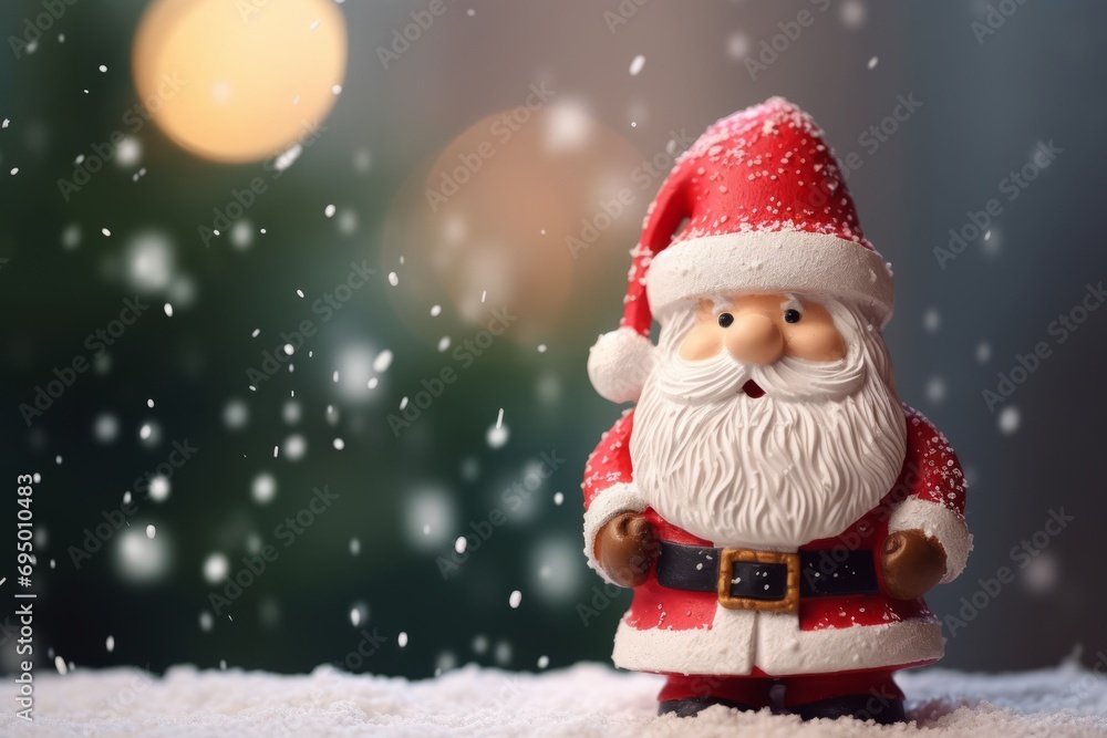 Mini Santa in a snowing atmosphere Mini Santa in a snowing atmosphere