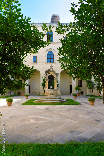 courtyard of the diocesan museum in Lecce Italy © maudanros