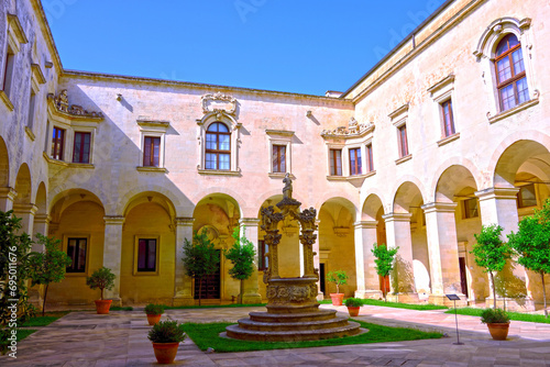 courtyard of the diocesan museum in Lecce Italy photo