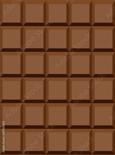 brown milk chocolate bar on transparent background