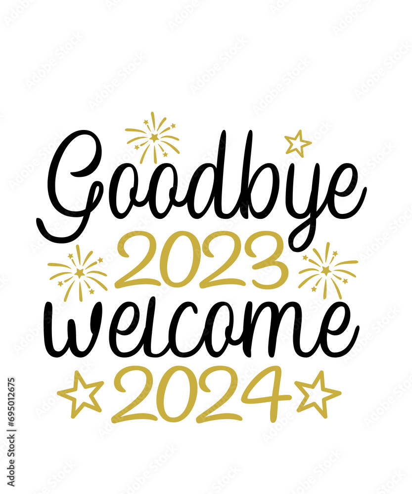 New Year 2024 text design for T-shirts and apparel, happy new year text design on plain white background for shirt, hoodie, sweatshirt, card, tag, mug, icon, logo or badge New Year 2024 text design for T-shirts and apparel, happy new year text design on plain white background for shirt, hoodie, sweatshirt, card, tag, mug, icon, logo or badge