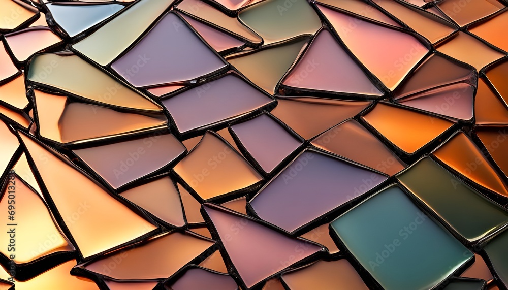 glass shards reflecting sunset colors glass shards reflecting sunset colors