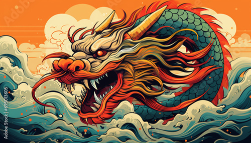 Chinese style traditional Dragon illustration