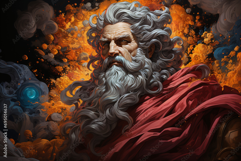 Zeus the Thunderer. God of the sky, thunder, lightning, in charge of ...