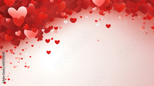 Valentines day background with copy space. Heart confetti falling over background. Concept  love  valentine s day   wedding.