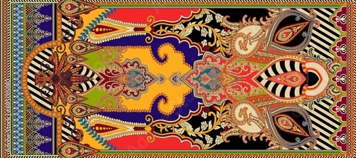 digital duppta with amzanig flower,Digital Floral Duppta,mughal duppta with digital lace border and flower,Indian Floral and Abstract . photo