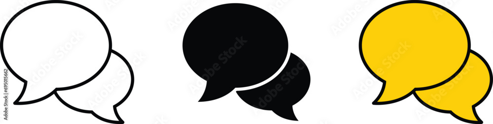 Comment icon lined and colored style. Conversation, Speech bubble icon symbol. Vector illustration - obrazy, fototapety, plakaty 