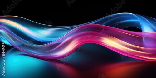 Colors flow in a bright ribbon of glossy, swirling hues.