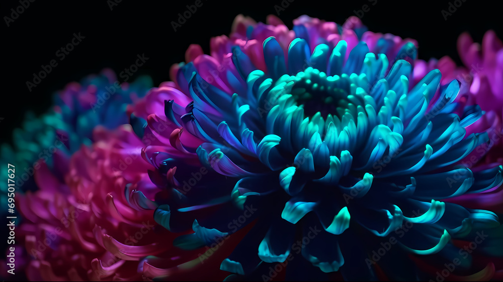Chrysanthemum with a Neon Glow