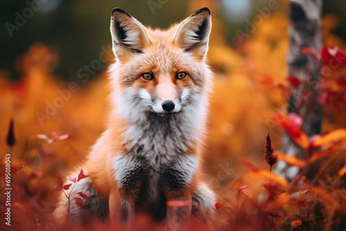 wild fox in the woods, fox, wild fox, wildlife, mammal, animals in the woods © MrJeans