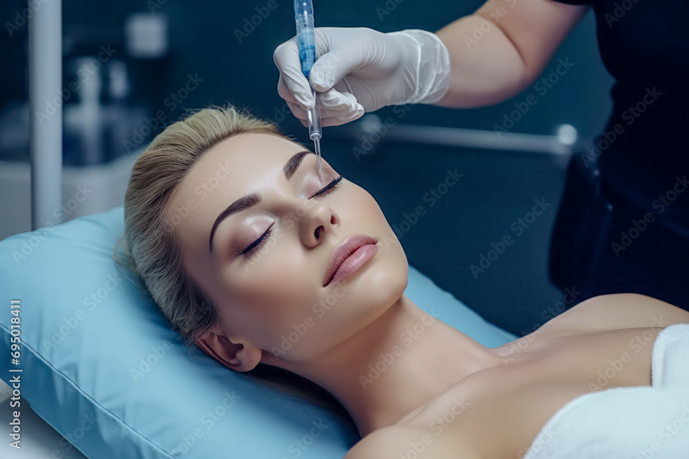 Symbolic Image of a Botox Treatment on a Woman's Face Wallpaper Background Backdrop Digital Art Cover Magazine Symbolic Image of a Botox Treatment on a Woman's Face Wallpaper Background Backdrop Digital Art Cover Magazine