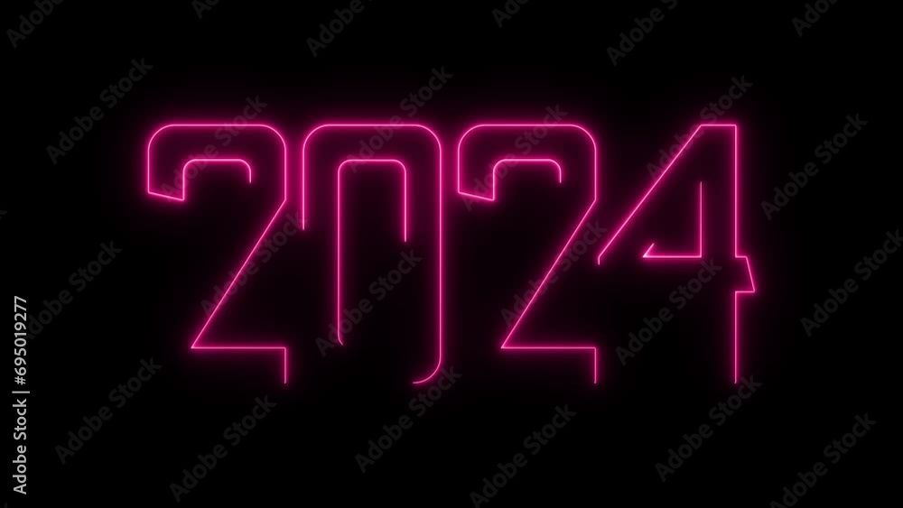 Happy New Year 2024 Neon Sign Happy New Year 2024 Neon Sign