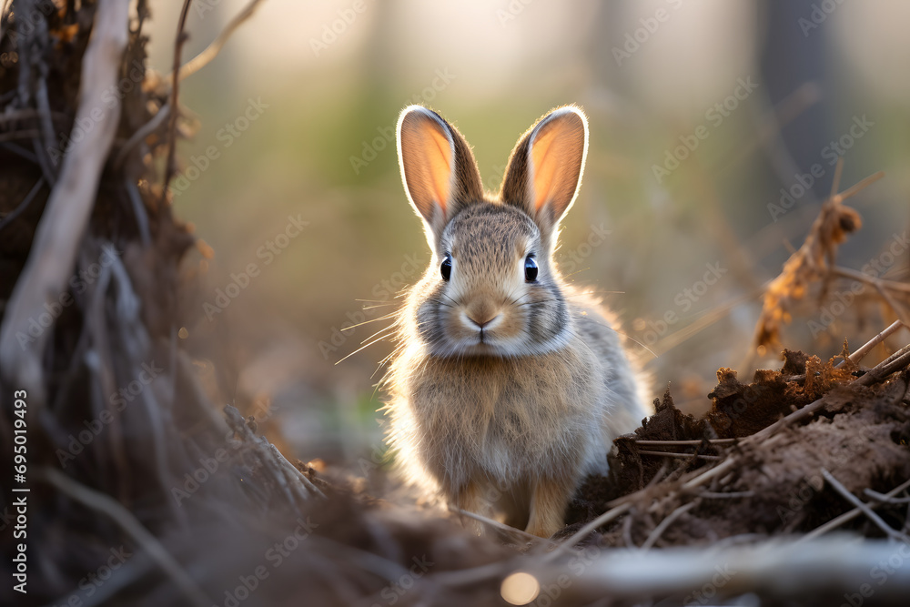 Fototapeta premium hare, bunny, wild rabbit, wild animal, wildlife, rabbit wild