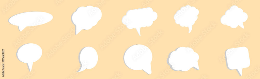 speech bubble chat icon collection set.blank white speech bubbles. speech bubble chat icon collection set.blank white speech bubbles.