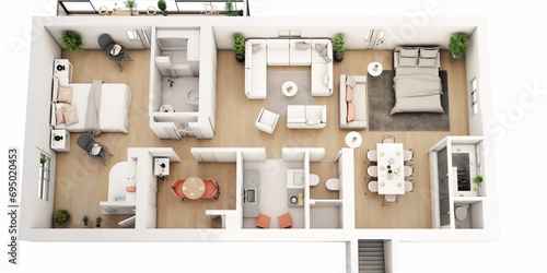 minimalistic design Apartment floor plan