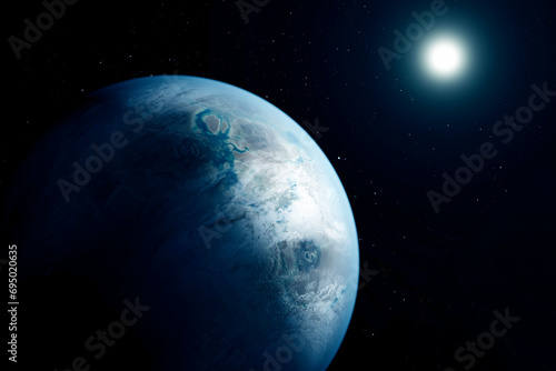 Fototapeta Naklejka Na Ścianę i Meble -  An exoplanet similar to Earth. Elements of this image furnished by NASA