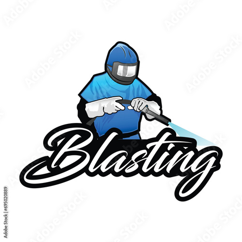 blasting logo element, blasting logo template, balsting vector illustration photo