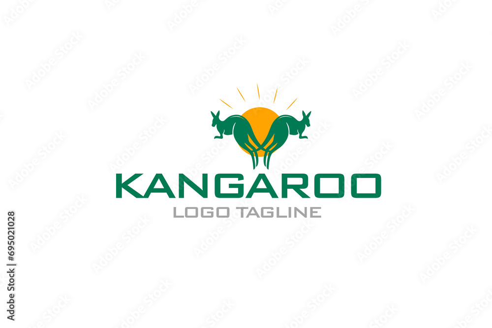 Kangaroo logo design illustration
