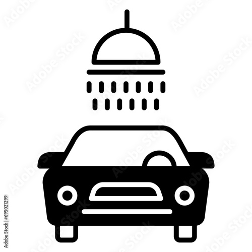 Car Wash solid glyph icon illustration