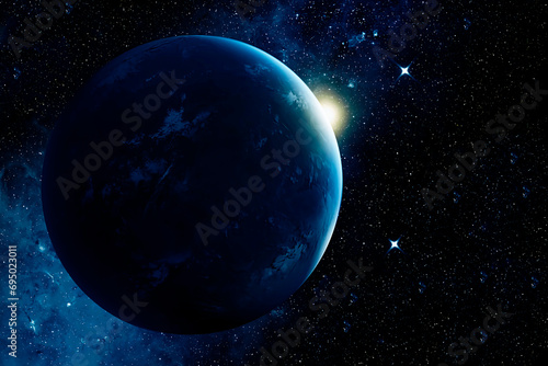 An exoplanet similar to Earth. Elements of this image furnished by NASA