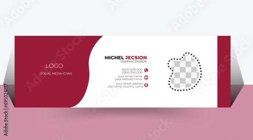 Vector corporate/marketing email signature or footer template design with personal details template