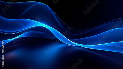 A Mesmerizing Blue Wave of Light on a Captivating Black Background © MYDAYcontent