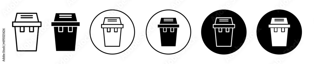 Waste Bin icon. reuse house or home waste material separately throw in dustbin or trash bin plastic collector vector. environment friendly waste junk basket symbol. disposable recyclable waste bin Waste Bin icon. reuse house or home waste material separately throw in dustbin or trash bin plastic collector vector. environment friendly waste junk basket symbol. disposable recyclable waste bin