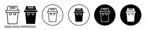 Waste Bin icon. reuse house or home waste material separately throw in dustbin or trash bin plastic collector vector. environment friendly waste junk basket symbol. disposable recyclable waste bin