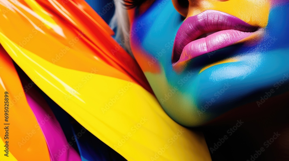 Close-up of lips of beautiful woman with red glossy lipstick. Concept of fashion bright makeup and natural beauty. Illustration for cover, interior design, advertising, marketing or presentation. Close-up of lips of beautiful woman with red glossy lipstick. Concept of fashion bright makeup and natural beauty. Illustration for cover, interior design, advertising, marketing or presentation.
