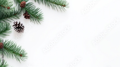 realistic pine branches christmas background