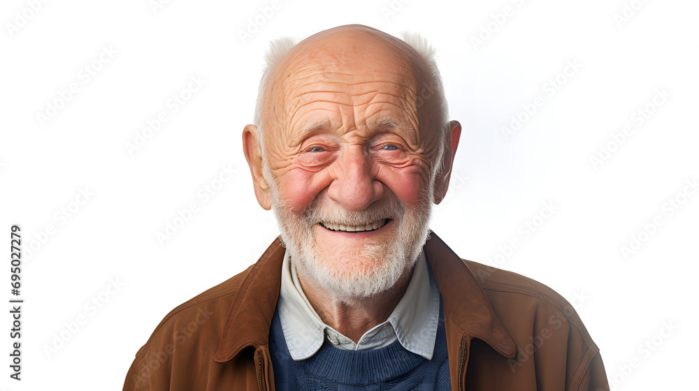 happy old man looking at camera, happy old man on white background happy old man looking at camera, happy old man on white background