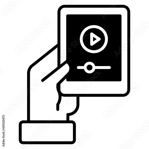 tab hand solid glyph icon illustration