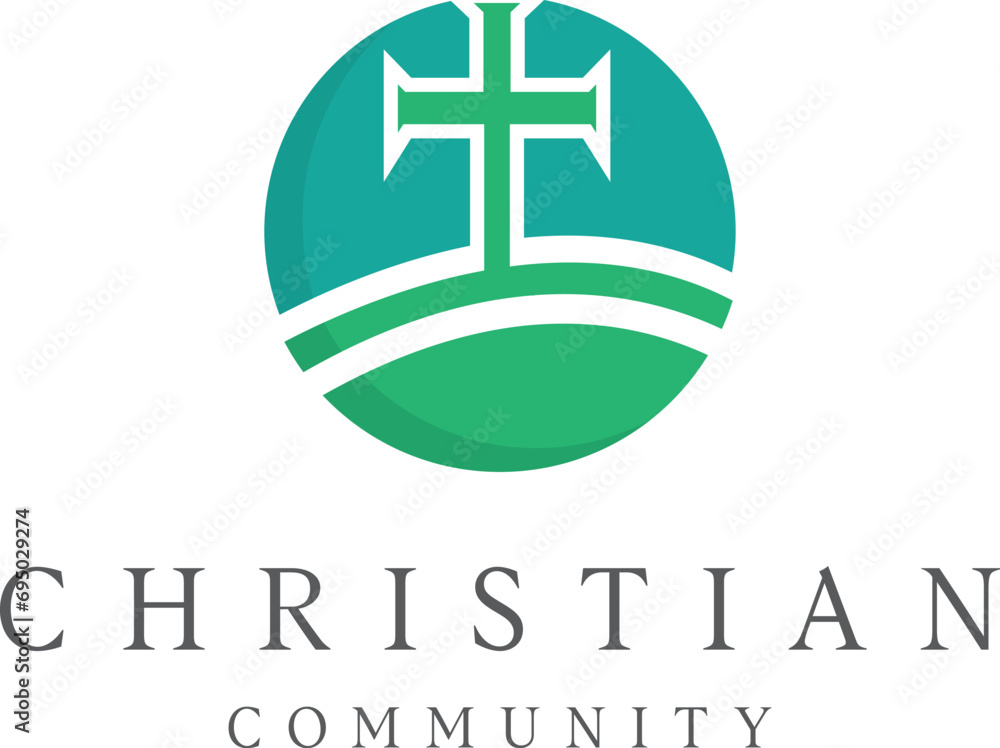 Cross logo design vector or logo for christian church Line art church / christian logo design Premium Vector Cross logo design vector or logo for christian church Line art church / christian logo design Premium Vector