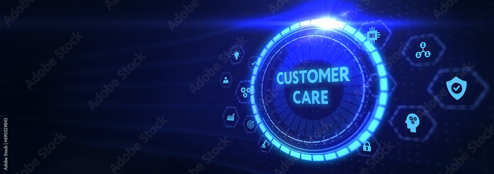 Individual customer service and CRM. Customer care. 3d illustration Individual customer service and CRM. Customer care. 3d illustration