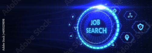 Business, Technology, Internet and network concept. Job Search human resources recruitment career. 3d illustration