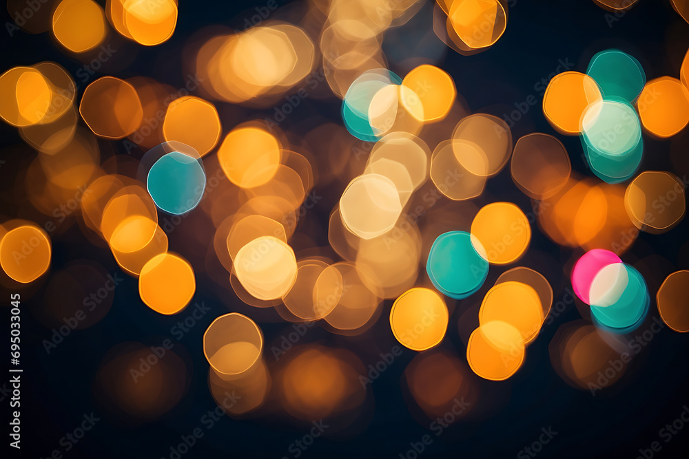 Abstract colorful defocused bokeh lights background, Christmas and new year concept
