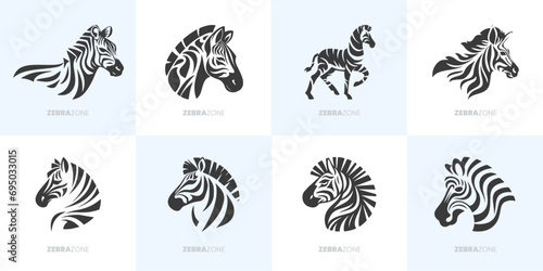 Stilisierte Zebra Logos für starke, harmonische und teamfähige Unternehmen