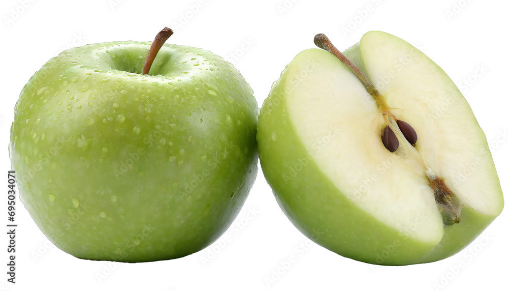 Granny Smith apple. isolated object, transparent background Granny Smith apple. isolated object, transparent background