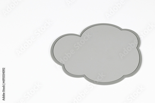 cloud like shape coaster isolated on white background. photo