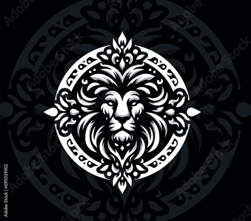 emblema de leon estilo vintage