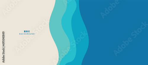 Top view of the sea beach. Summer travel background. Travel vacation concept. Vector illustration, flat style