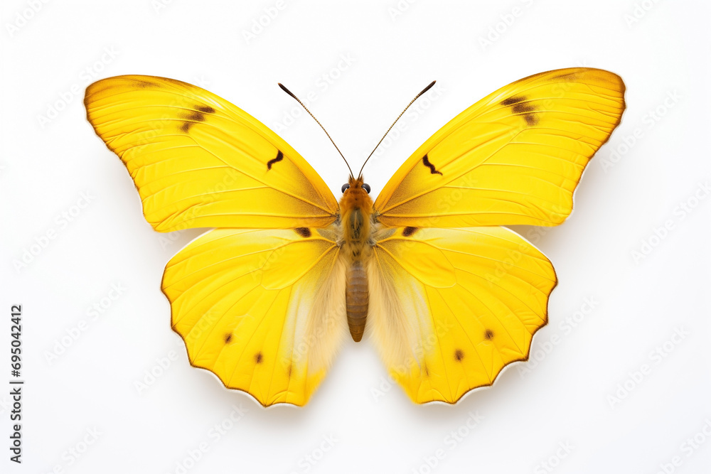 butterfly with yellow wings, isolated on white background butterfly with yellow wings, isolated on white background